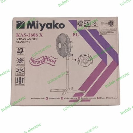 MIYAKO KAS 1606 X PL - Kipas Angin Stand Fan 16&quot;  - Jaring Plastik - Garansi Resmi 1 Tahun