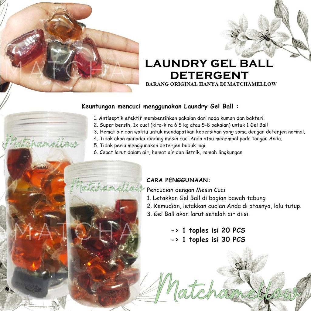 ❄️MATCHA❄️ LAUNDRY GEL BALL DETERGENT - SABUN CUCI BAJU BENTUK GELL KAPSUL