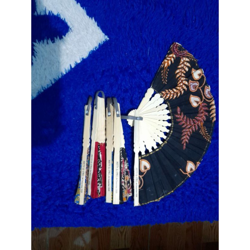 SOUVENIR KIPAS BATIK JUMBO + SABLON + KEMASAN PLASTIK