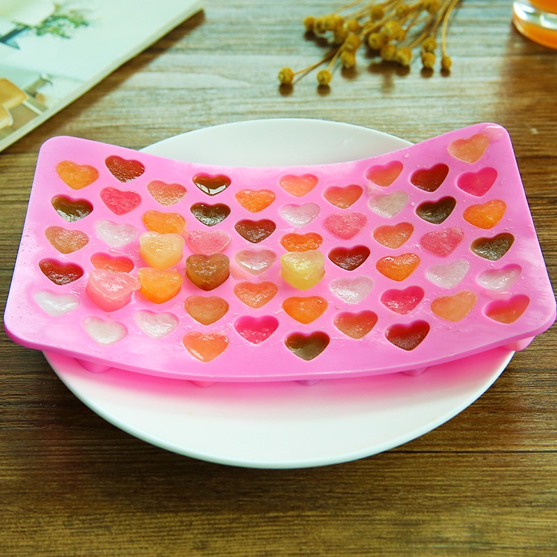 CETAKAN ES BATU SILIKON PINK BENTUK LOVE LA108P3 SERBAGUNA JELLY PUDING COKLAT AGER SILICON ICE CUBE TRAY MOLD