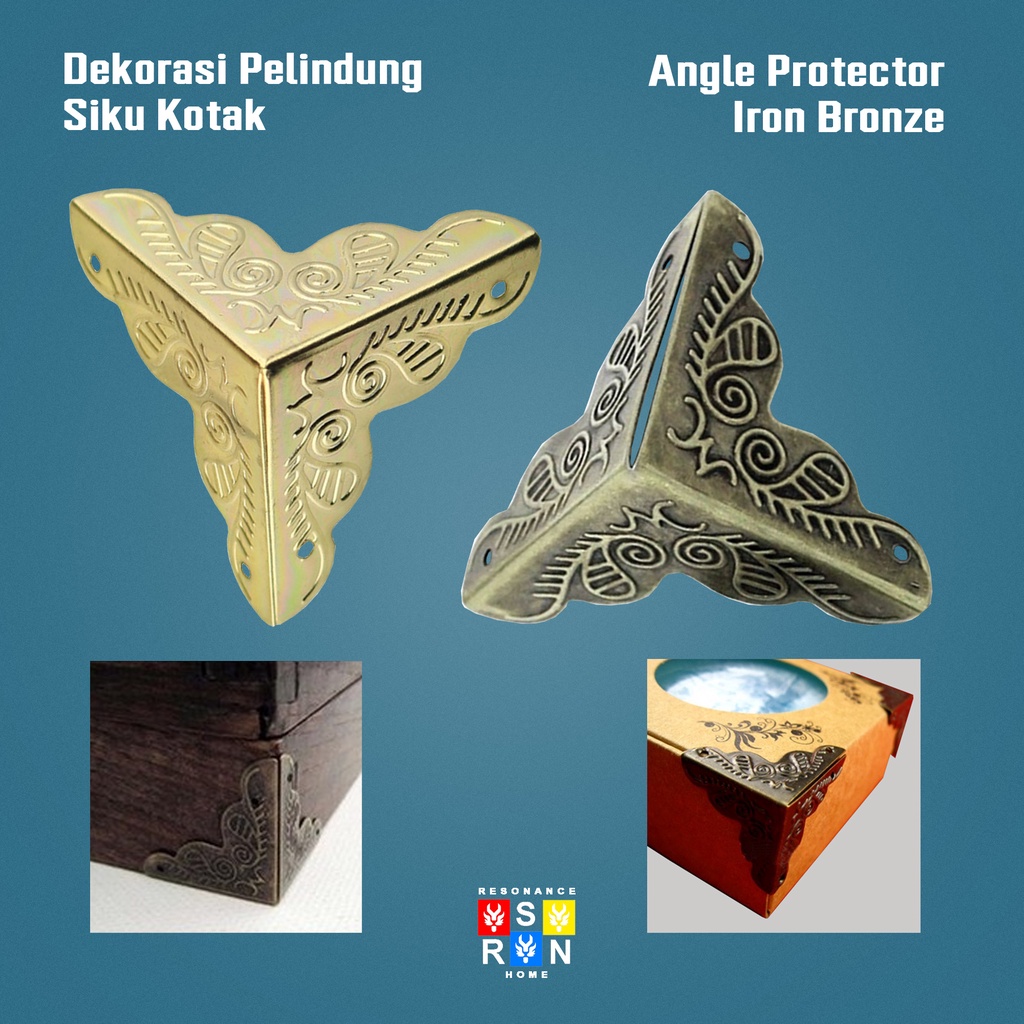 Siku Hiasan Dekorasi Pelindung Sudut Kotak Kayu Antik 25mm / Angle Protector Resonance Home