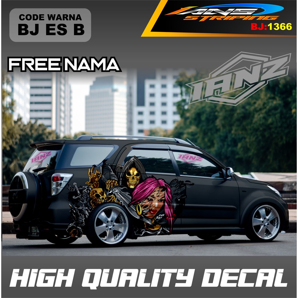 STIKER DECAL ANIMASI MOBIL TERIOS / DECAL STIKER MOBIL AVANZA / VARIASI STIKER MOBIL XENIA RUSH