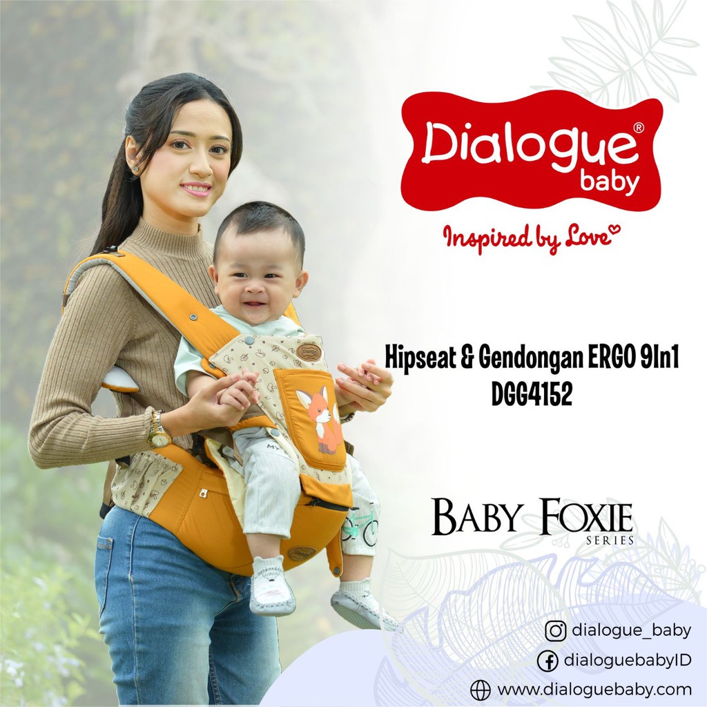 Gendongan Bayi Depan Hipseat 9in1 Dialogue Baby Foxie Series / Gendongan Bayi Dialogue