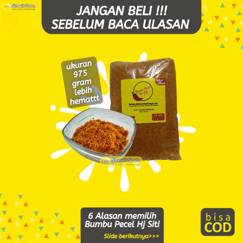 

Bumbu Pecel Tabur Sambal Pecel Sangrai Hj. Siti 975 gram (Sejak 1999)