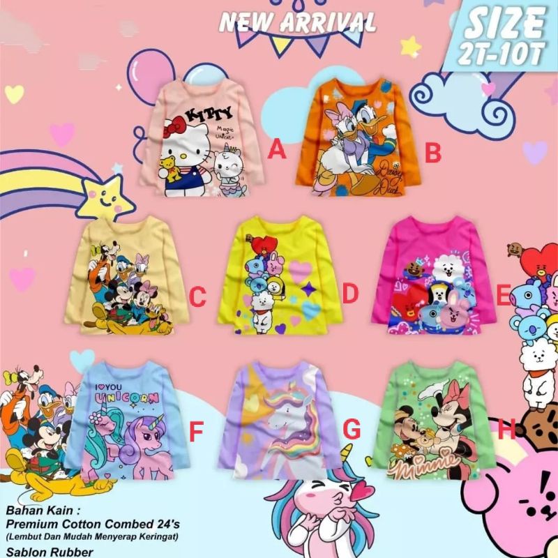 Kaos Anak Lengan Panjang | Kaos Anak Lengan Panjang Disney | Kaos Anak Lengan Panjang BT21
