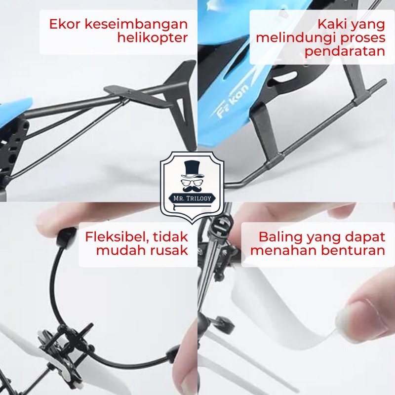 Aircraft Helikopter Remote Control Kado Flying Plane Mainan Anak Laki Laki Seru Teknologi Kekinian