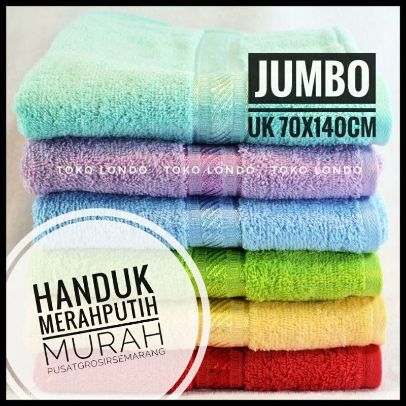 Handuk Mandi Dewasa MP MERAH PUTIH / MW Morning Whistle JUMBO BESAR Premium Hotel uk 70x140 cm Handuk Full Katun 100% Handuk Hotel Murah