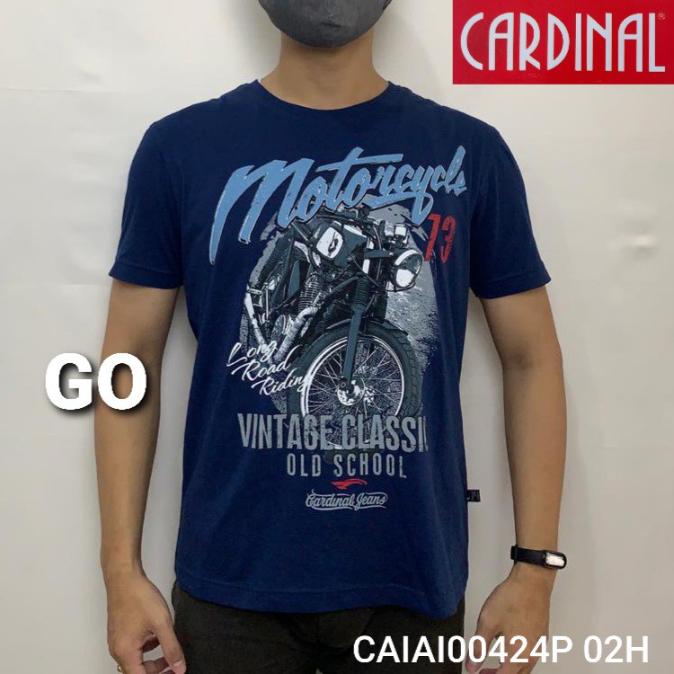 gof KJS CARDINAL JEANS KAOS Cowok Pakaian Pria Reguler Slimit Lengan Pendek Santai