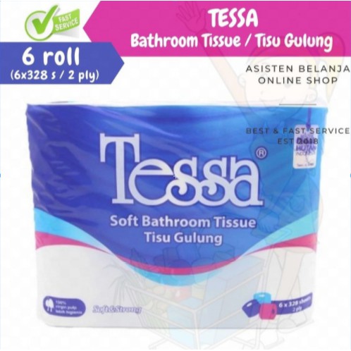 Tissue Gulung TESSA Soft Bathroom 2 Ply 2ply 328 sheets WC Toilet isi 6 rol roll rolls 6rol 6roll 6rolls PB-02