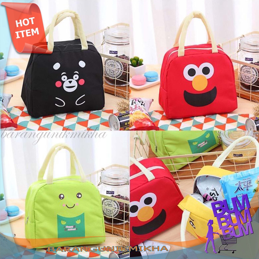 Tas Bekal Karakter/Iconic Insulated Lunch Bag Cooler WAJAH KARTUN -Tas Bekal Makan