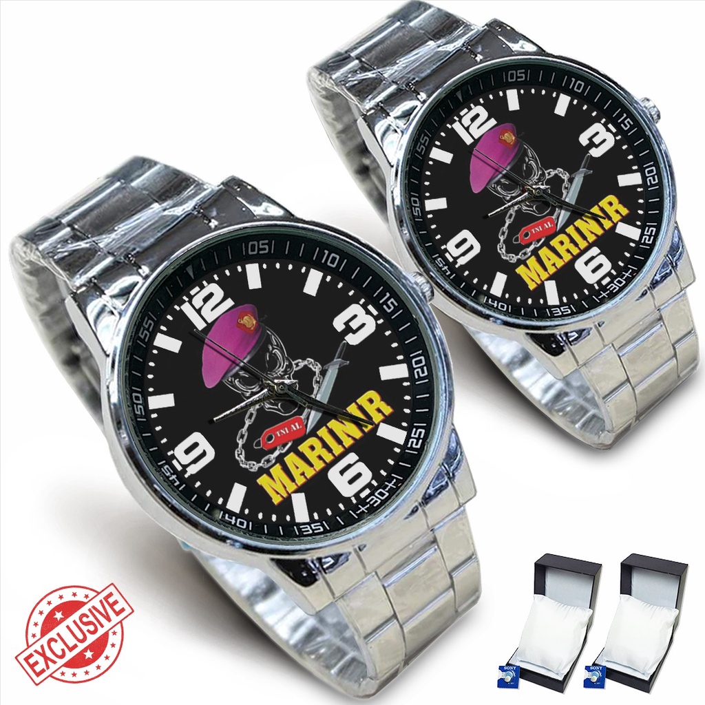 Jam Tangan Rantai Couple MARINIR AL (Limited Edition)