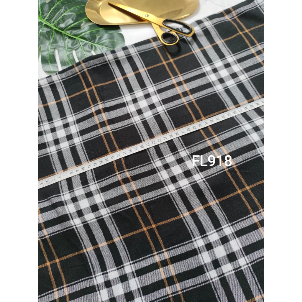 HITAM PUTIH kain flanel bahan kotak katun yarndyed harga per 0.5meter/kain meteran happychild