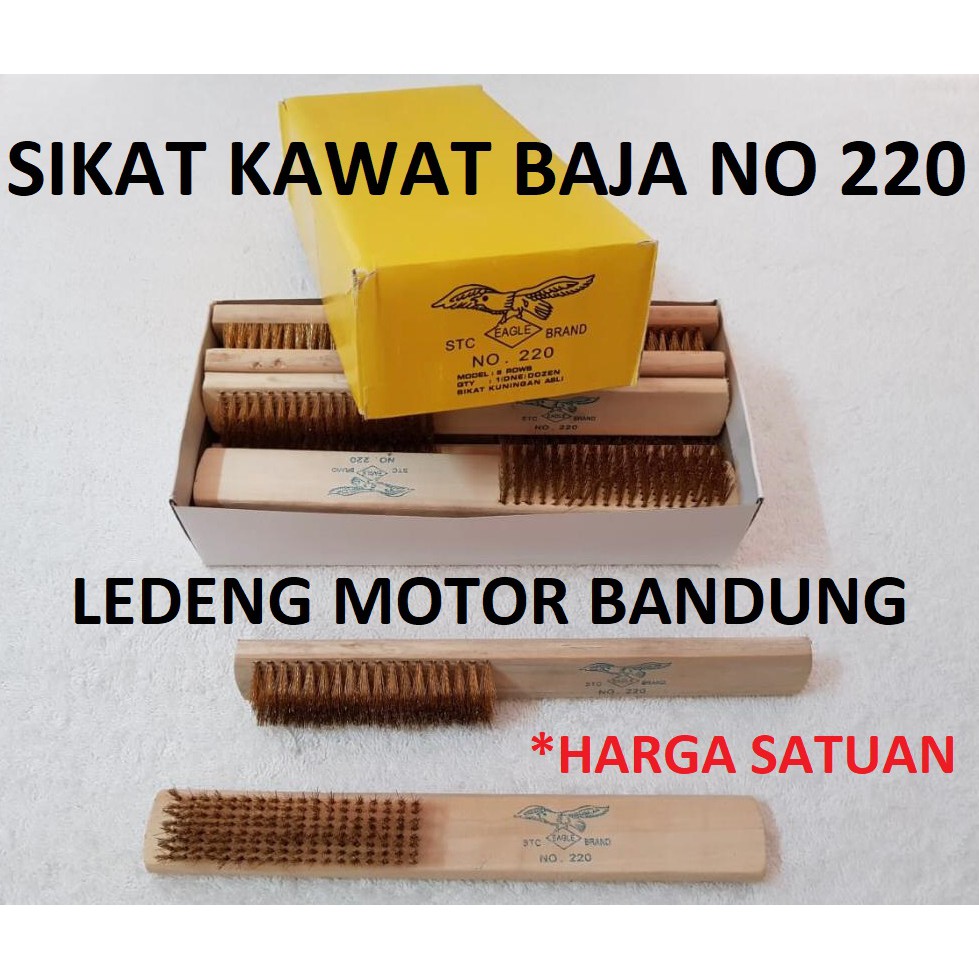 Sikat Kawat Baja Kuningan 8 Baris Gagang Kayu Eagle Brand No 220