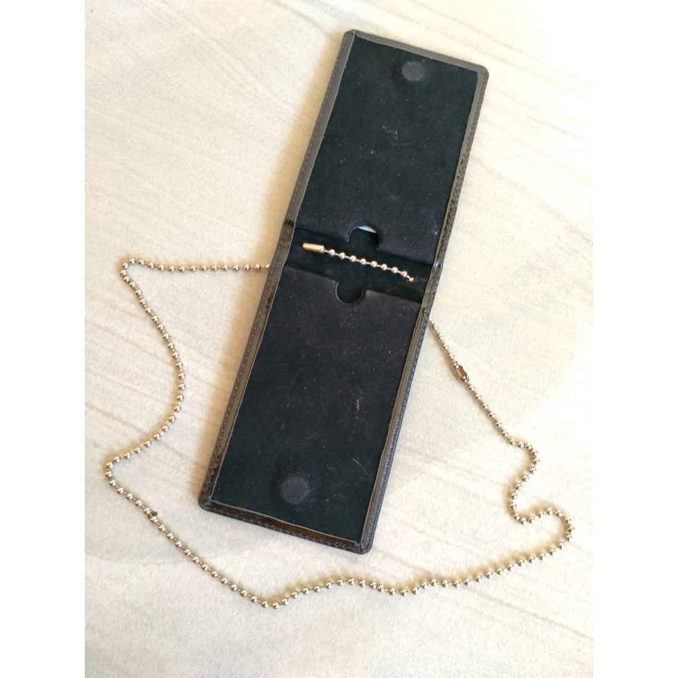 

RK Id Card Holder name tag kulit plus kalung rantai terbaru
