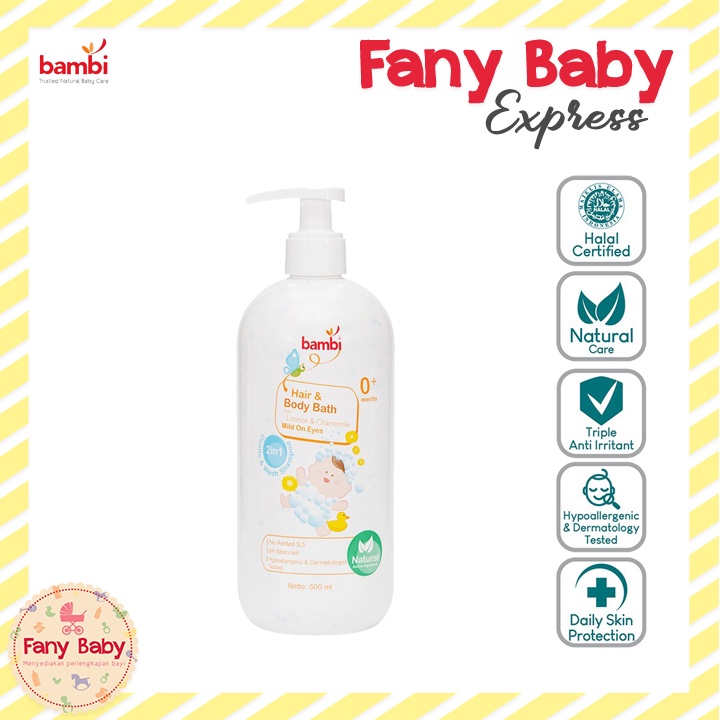 BAMBI BABY HAIR &amp; BODY BATH PUMP 2IN1 / 500ML