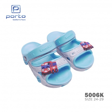 gos PORTO KANAN-KIRI 5006K Sandal Sepatu Anak Laki-laki Perempuan Selop Karet Karakter Nyaman Original