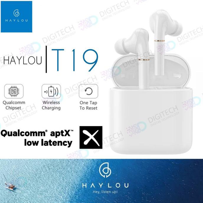 Haylou T19 Headset Tws Aptx Snc Wireless Charging Earphone