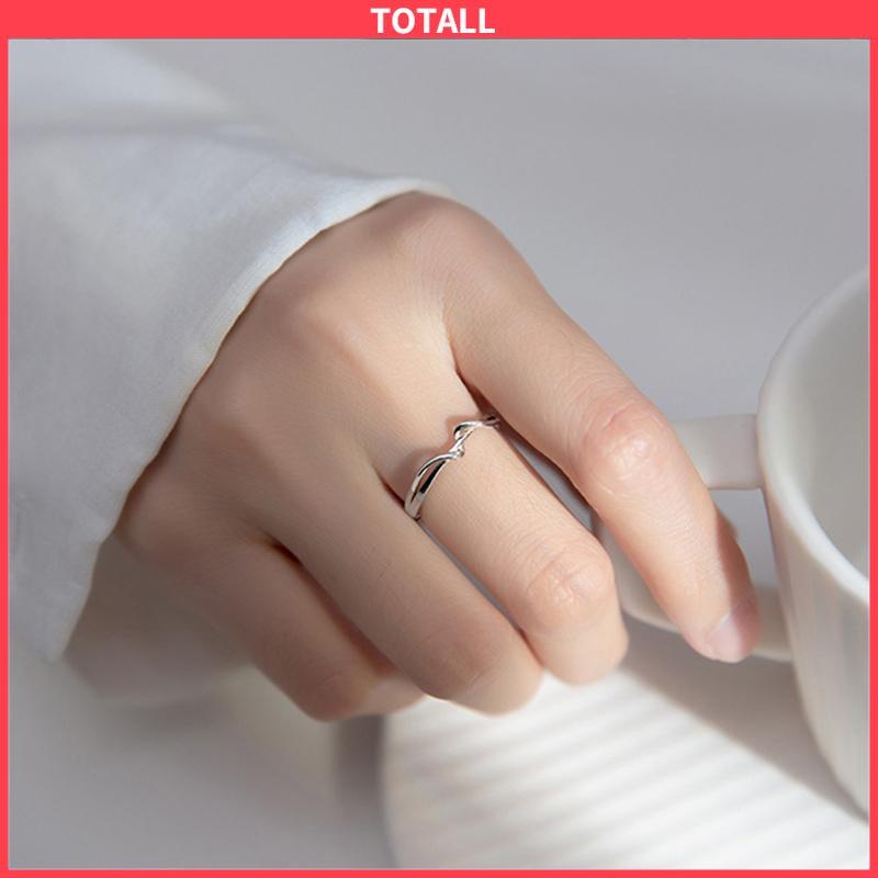 COD Cincin Garis Sederhana Cincin Geometris Wanita Cincin Lembut Terbuka Cincin Jari Telunjuk Pacar-Totall