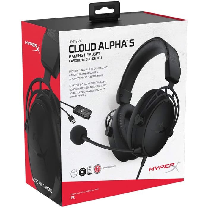 HyperX Cloud Alpha S Blackout 7.1 Surround Sound Gaming Headset