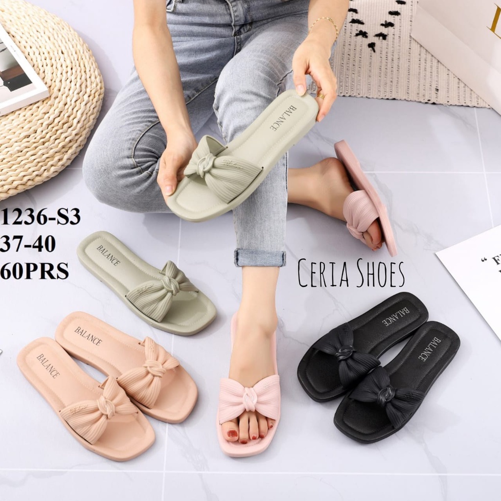 Sandal Slop Pita Wanita Karet Import 1236 Pita Jelly