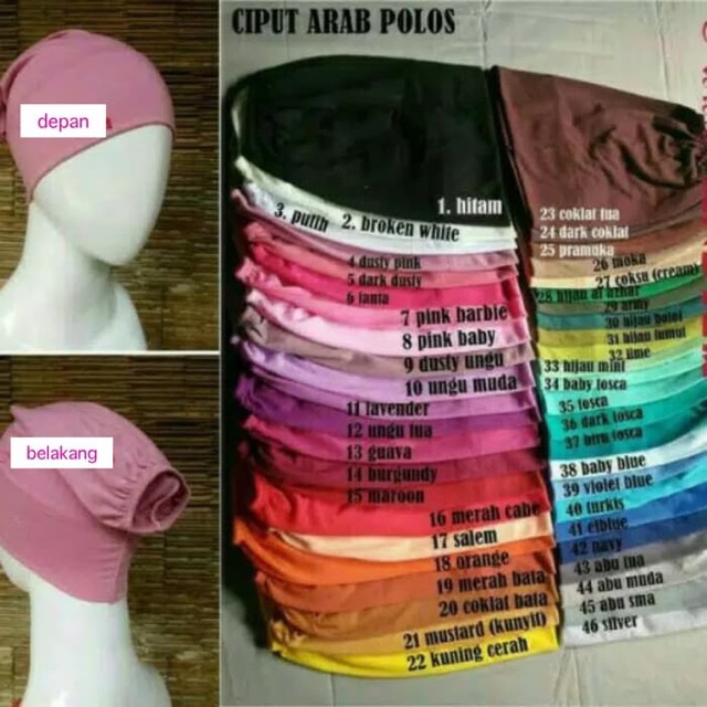 Ciput Arab polos/inner polos Arab/inner ciput Arab 1 warna bahan super