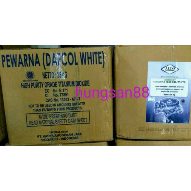 

Dafcol White per ctn 25 kg, Pewarna / Pemutih makanan (food grade).