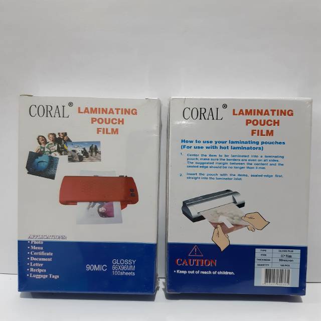 

Laminating Pouch Film Coral 90MIC 66 × 96Mm
