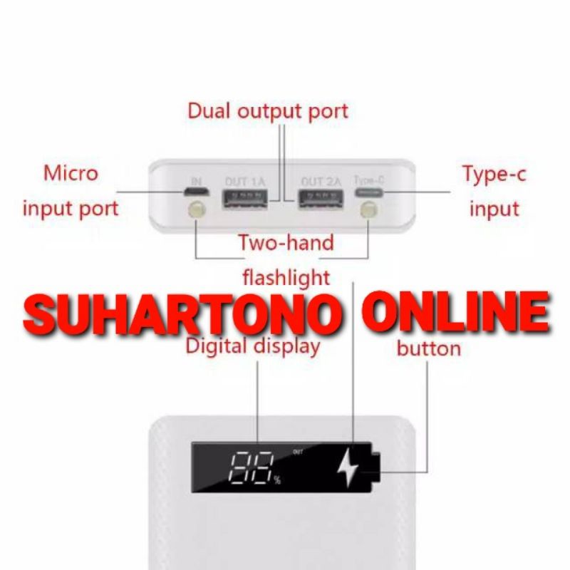 Diy modul case power bank 8x 18650