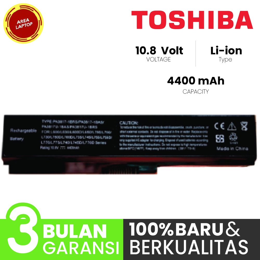 Baterai Toshiba L600 C640 L635 L640 L645 L735 L745 PA3817U-1BAS OEM