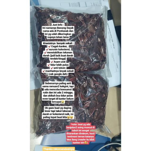 

1 kg, Bawang Dayak , Bawang Tiwai, Bawang Sabrang, Bawang Berlian