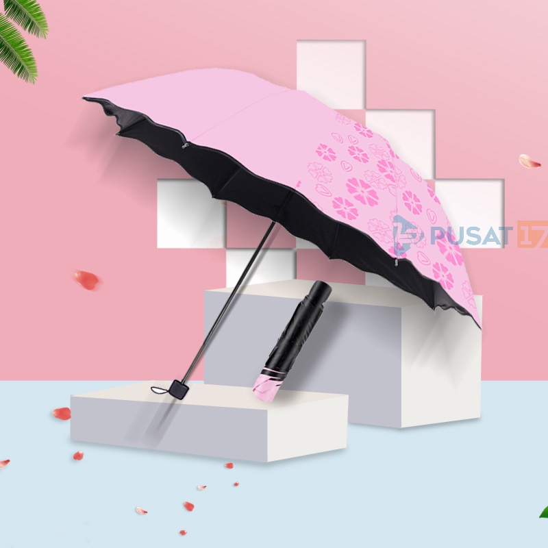 [TERLARIS] PAYUNG MAGIC 3D LIPAT / UMBRELLA PORTABLE / PAYUNG HUJAN ANTI SINAR MATAHARI UV / PAYUNG LIPAT 3D MOTIF BUNGA