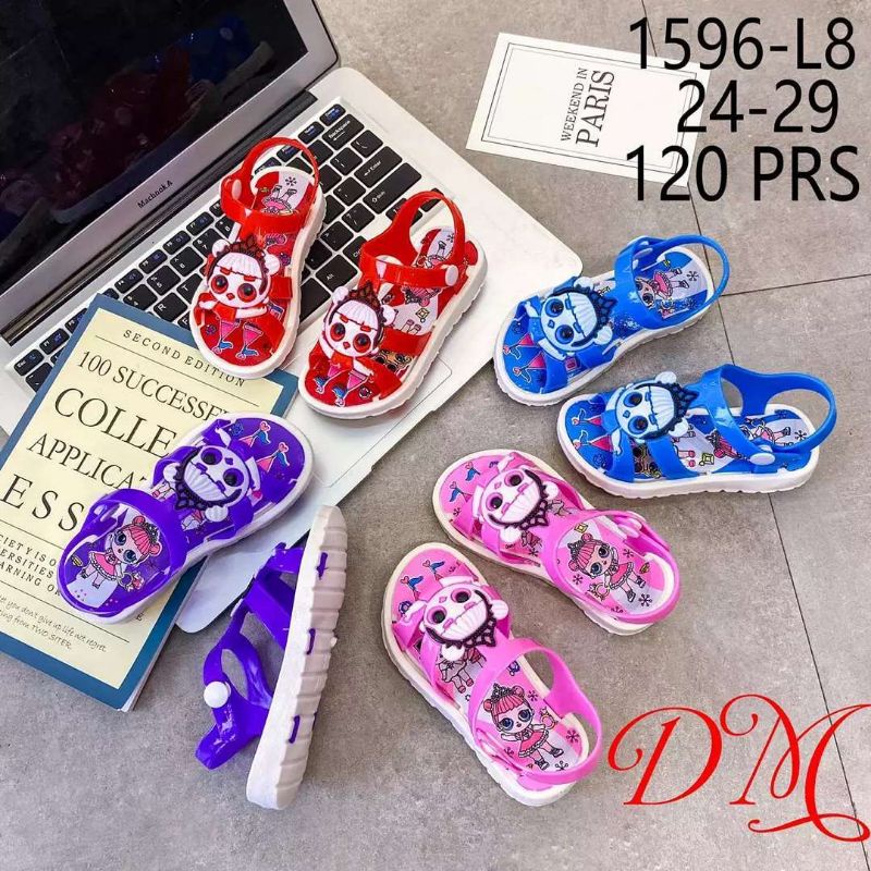 *NEW* Sandal Bunyi Citcit 1596 gambar LOL dan KITTY Size 24-29 Sandal Bunyi Selop Sandal Bunyi Bayi