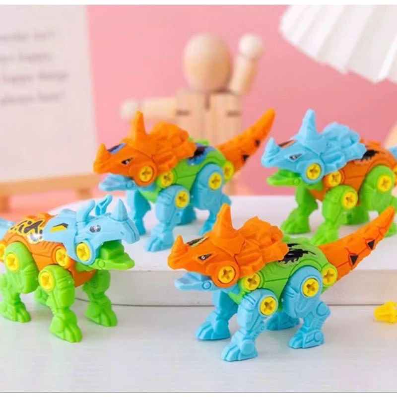 dinosaurus robot DIY fancy / robot dinosaurus rakit / mainan anak murah / mainan edukasi