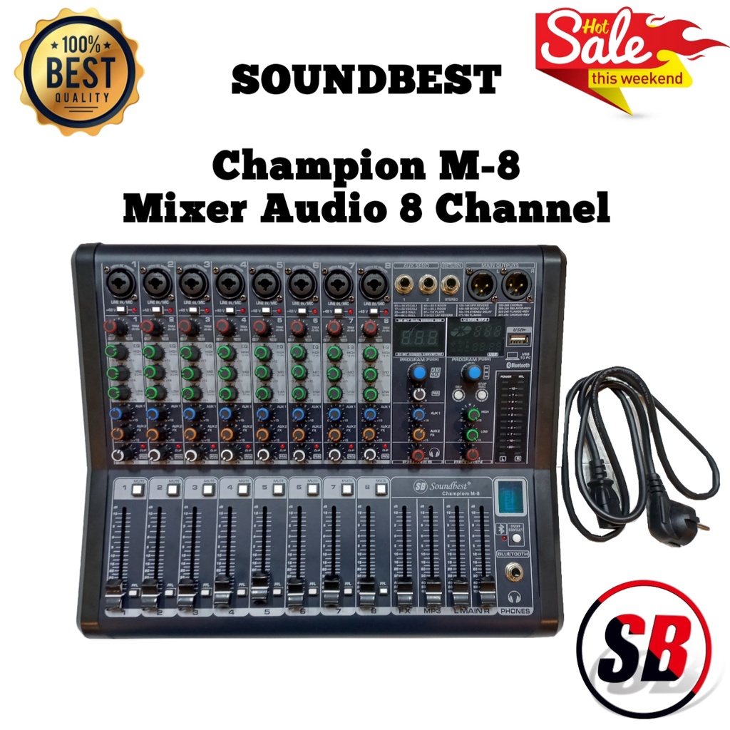 Mixer SOUNDBEST Champion M-8 (Mixer Audio 8 Channel)