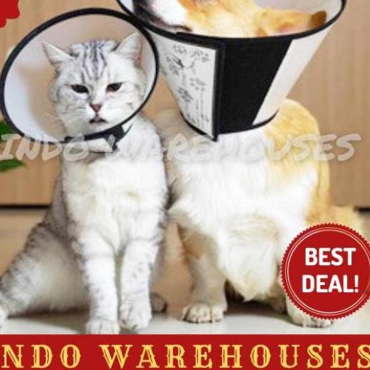 ♔ PET COLLAR CONE LINGKARAN PELINDUNG CORONG PENUTUP LEHER KEPALA ANTI BITE ANJING KUCING NO 7 ORI ➤