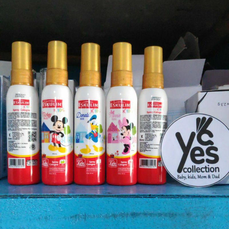 Parfume Eskulin kids spray Cologne 100ml - 60 ml parfumed disney Minnie Mickey Donald anak minyak wangi kemasan saku