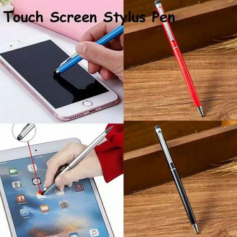 Stylus Pen 2 in 1 Multifungsi Universal MURAH 2in1 Serbaguna Multi Tulis untuk Android Iphone HP Tablet Itab Touch Screen Smartphone Pulpen Pena Capasitive Drawing Typing