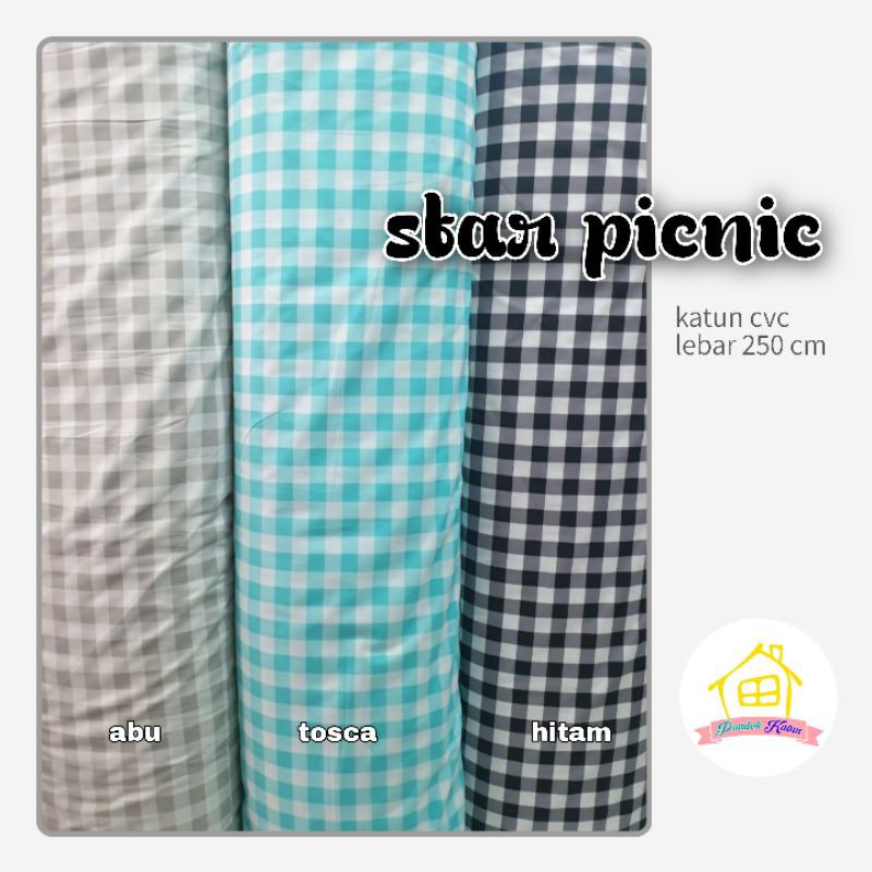 KAIN KATUN CVC STAR PICNIC