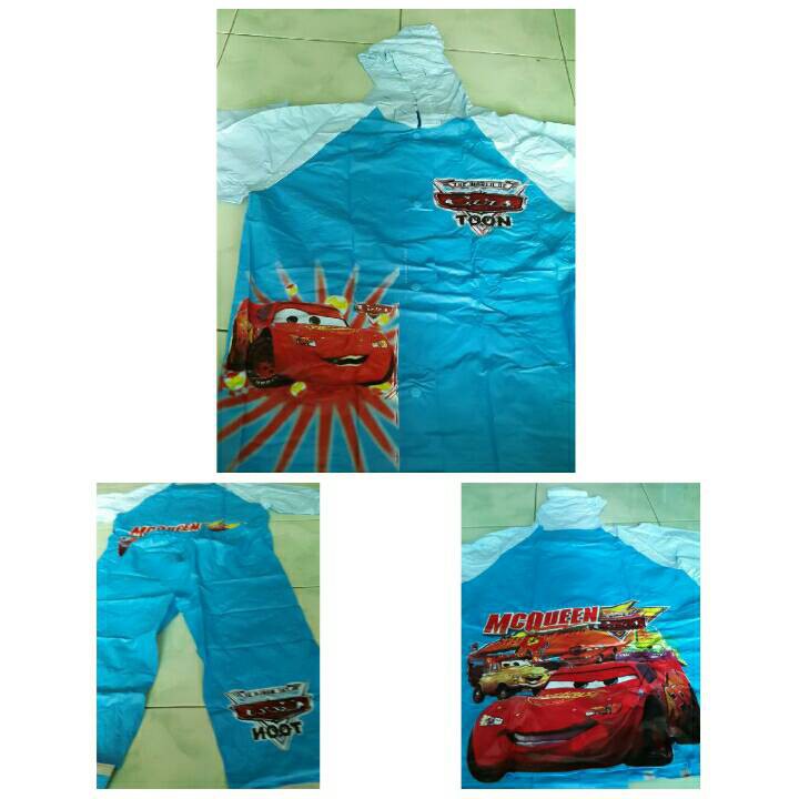 Jas Hujan Cars / Jas hujan Anak-anak/ Jas hujan baju dan celana Diskon