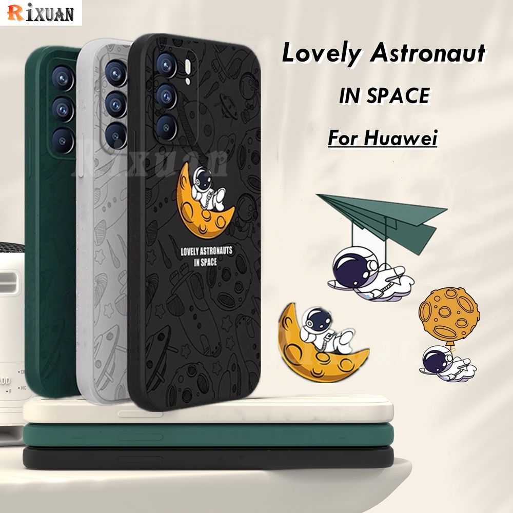 Casing Silikon Huawei Y7A Y6P Y6 Pro 2019 Nova 7i 5T 3i Y9S P30 Lite Y9 Prime Motif Astronot