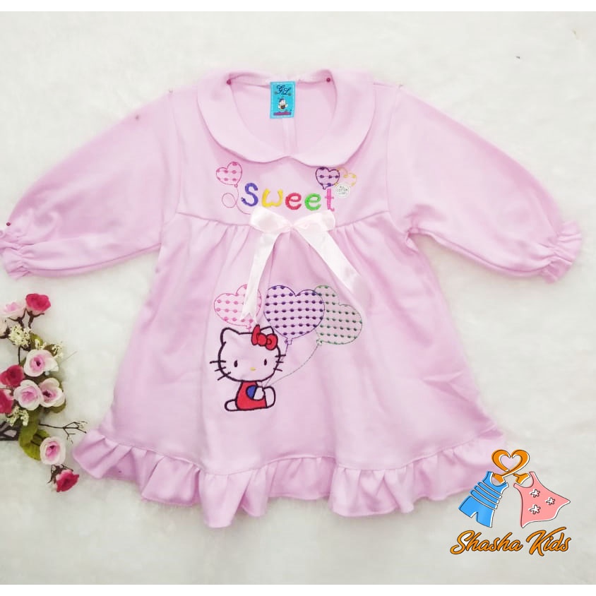 [I 017] Baju Bayi Perempuan / Dress Bayi Perempuan Setelan Panjang merk GL usia 6-12 bln