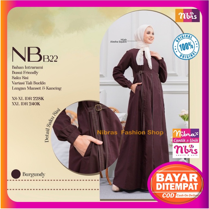 Nibras Gamis Terbaru 2022 NB B22 Gamis Nibras Promo Baju Dress Dres Wanita Dewasa Muslim Syari Busui
