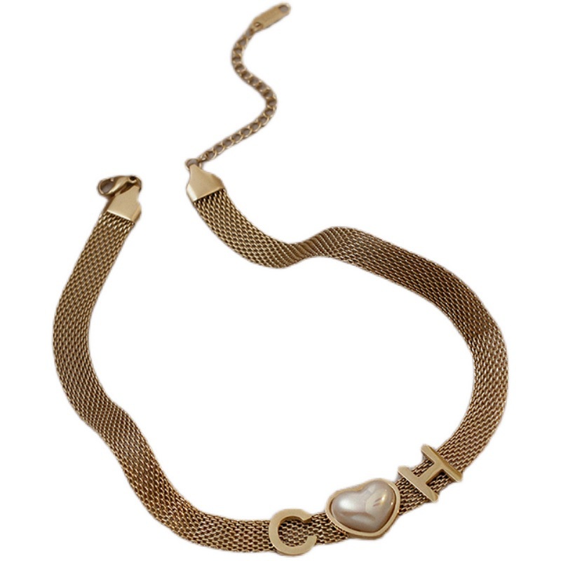 Kalung CH love pipih titanium korea fashion anti karat