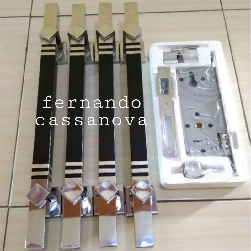Paket Hemat Handle pintu Tarikan pintu rumah minimalis 33cm 45cm 60cm 80cm +1set bodi kunci pelor