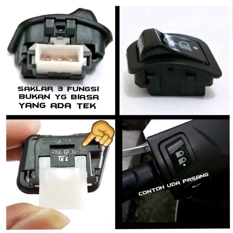 saklar lampu 3 fungsi  TEC dim dimmer revo vario scoopy supra blade beat motor Honda Beat Vario