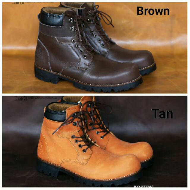 SEPATU SAFETY BOOTS KULIT ASLI WOLF BOSTON ORIGINAL