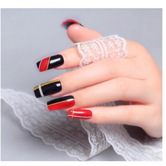 Nail stripe 6 pcs 1 set glitter stripping tape garis glitter hiasan nail art nailart acc