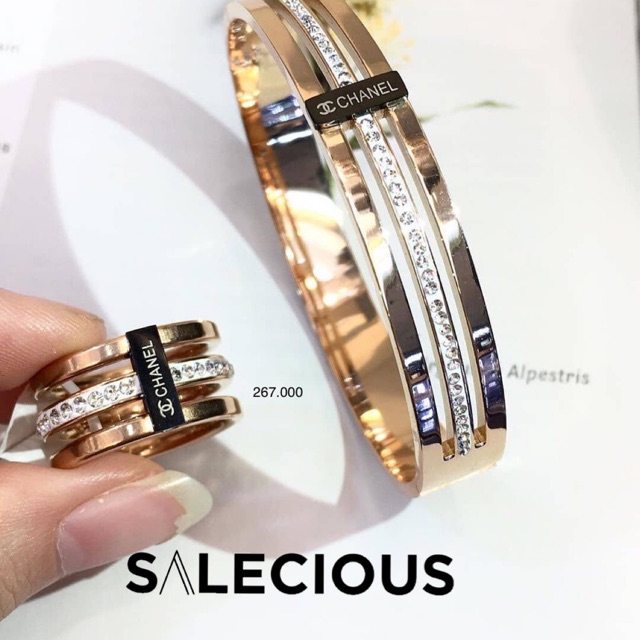 Set gelang cincin titanium