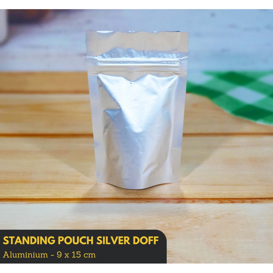 Kantong Aluminium Klip Standing Pouch Zipper Snack 9 x 15