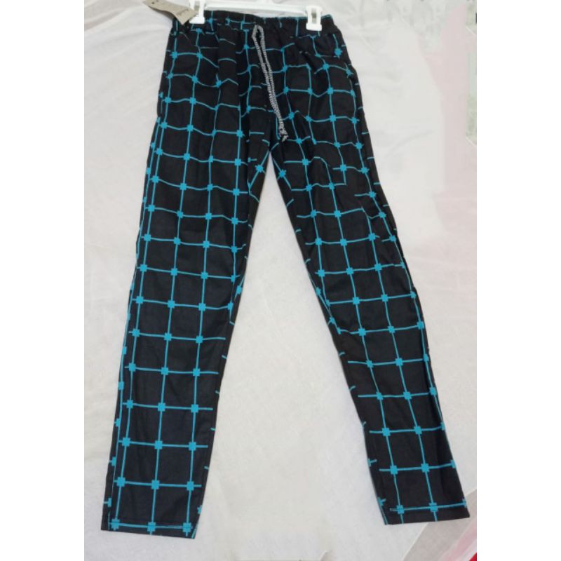 

celana bahan pensil motif kotak kotak